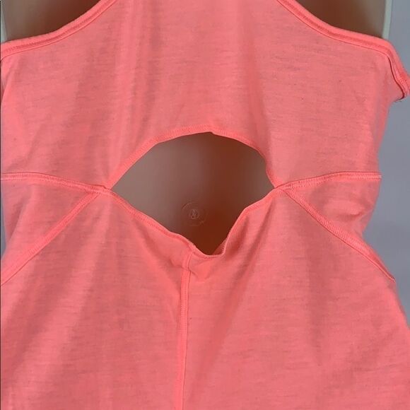 Athleta Neon pink salmon racer back tank top - Picture 7 of 8